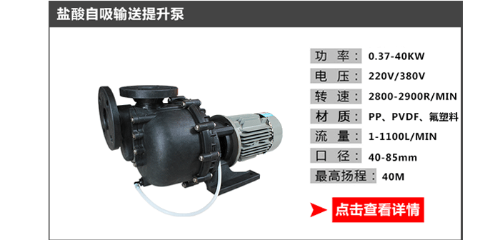 鹽酸輸送提升泵