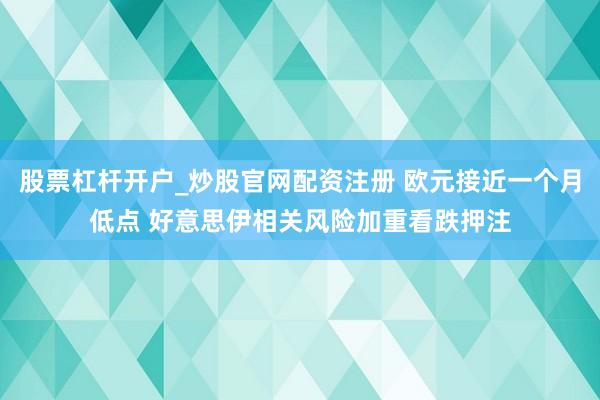 股票杠杆开户_炒股官网配资注册 欧元接近一个月低点 好意思伊相关风险加重看跌押注